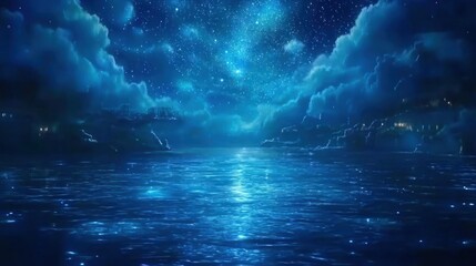 Starlit night over the sea