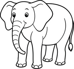 Obraz premium Cute Cartoon Elephant Illustration