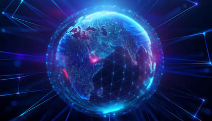 Obraz premium global internet security concept with binary code