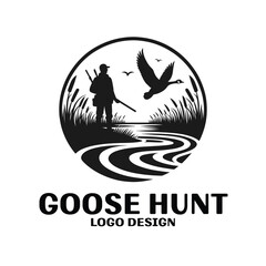Goose Hunt Vector Logo Design