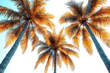 The Cocos nucifera coconut palm tree is offered as an isolated cutout in three different models, suitable for use in designing landscapes