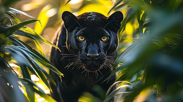 Black panther in jungle - Powered by Adobe