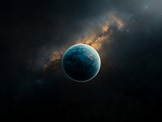 Obraz premium Earth-like Planet in Cosmic Nebula.