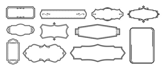 Obraz premium A set of simple vintage decoration style frame labels