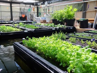 Hydroponic Greens Greenhouse Farming.