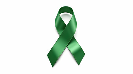 Green awareness ribbon isolated background 