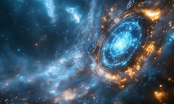 Cosmic gateway of a futuristic astral ship