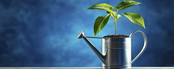 Show a watering can nurturing a heart-shaped plant, symbolizing the cultivation of long-term customer relationships.