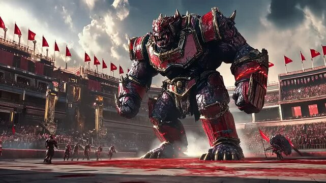 Epic Monster Battle in Ancient Arena