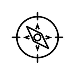 Minimalist Compass Rose Icon with Target Design  