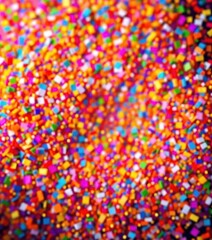 A vibrant explosion of multicolored confetti, filling the frame, abstract, fun
