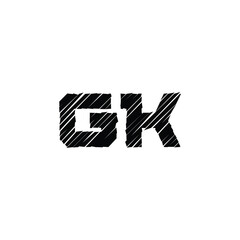 GK monogram logo design letter text name symbol monochrome logotype alphabet character simple logo