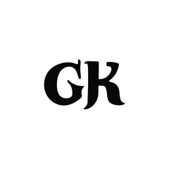GK monogram logo design letter text name symbol monochrome logotype alphabet character simple logo