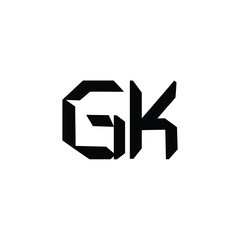 Fototapeta premium GK monogram logo design letter text name symbol monochrome logotype alphabet character simple logo
