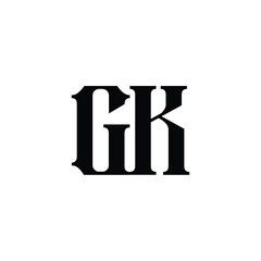 GK monogram logo design letter text name symbol monochrome logotype alphabet character simple logo