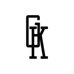 GK monogram logo design letter text name symbol monochrome logotype alphabet character simple logo