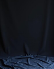 Fototapeta premium A richly textured, subtly worn black velvet backdrop, ideal for product photography, dramatic, fabric, dark background