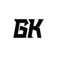 GK monogram logo design letter text name symbol monochrome logotype alphabet character simple logo