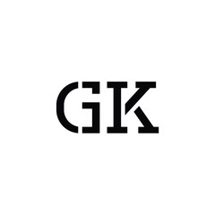 GK monogram logo design letter text name symbol monochrome logotype alphabet character simple logo