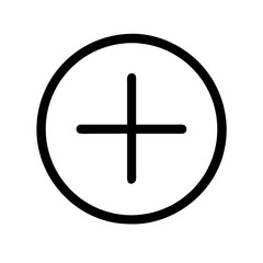 Obraz premium Plus sign icon in a minimalist style on a white background 