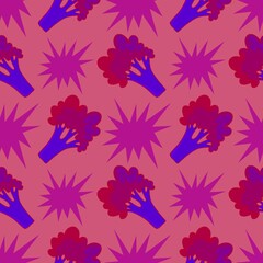 Cartoon food seamless broccoli pattern for wrapping paper and fabrics and linens and kids clothes print