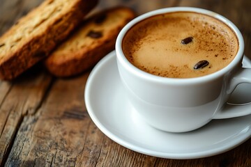 Aromatic Coffee in a White Cup