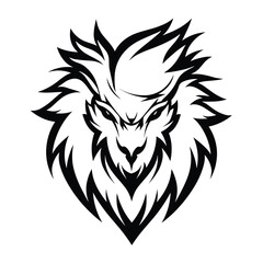 A powerful and majestic silhouette of a griffin head, featuring sharp beak, fierce eyes, and noble details. Perfect for fantasy-themed designs, gaming logos, heraldic emblems, and mythical artwork.