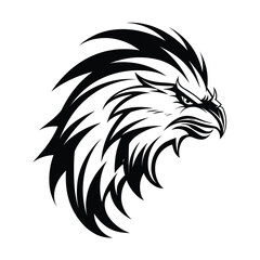 A powerful and majestic silhouette of a griffin head, featuring sharp beak, fierce eyes, and noble details. Perfect for fantasy-themed designs, gaming logos, heraldic emblems, and mythical artwork.