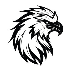 A powerful and majestic silhouette of a griffin head, featuring sharp beak, fierce eyes, and noble details. Perfect for fantasy-themed designs, gaming logos, heraldic emblems, and mythical artwork.
