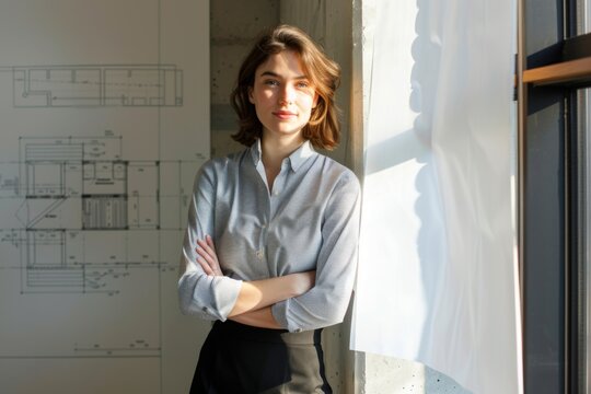 Portrait of woman entrepreneur at office - Powered by Adobe