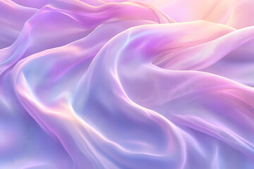 Obraz premium A mesmerizing, high-resolution 3D render of ethereal swirling fabric, gracefully flowing in delicate pastel pink and lavender hues.