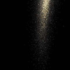 Obraz premium Golden Particles Explode Downward in Dark Background.