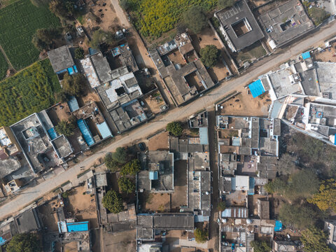Thanwas, Haryana, India Drone View