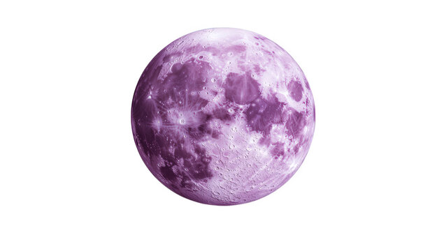 a stylized depiction of a purple moon emphasizing its texture and spherical form against a plain background artistic representation can be used for creative projects or visual themes