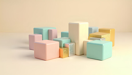 Obraz premium Soft Light on Metallic-Pastel Designs