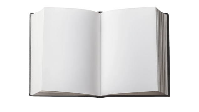 an open blank book resting on a neutral surface symbolizing potential creativity and the opportunity for new ideas or stories to be written