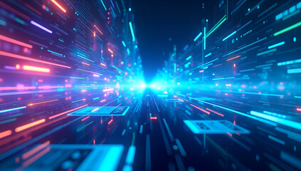 Fototapeta premium Holographic Horizons: Beyond the Binary