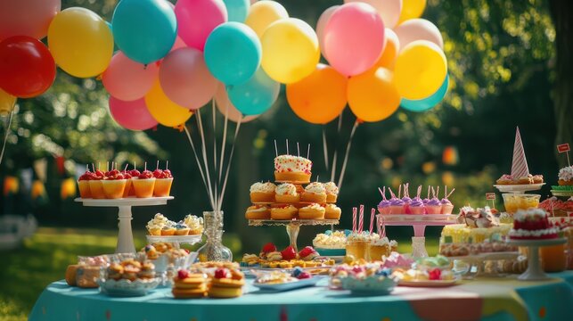 Kids' Garden Birthday Party Dessert Table