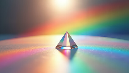 Prism in Tranquility: A Rainbow Reflection