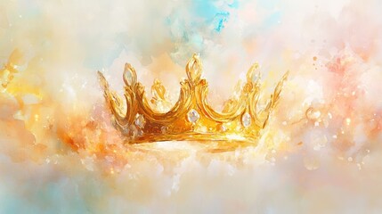Golden crown heaven clouds faith art