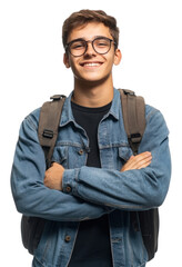 Fototapeta premium PNG Backpack background glasses student.