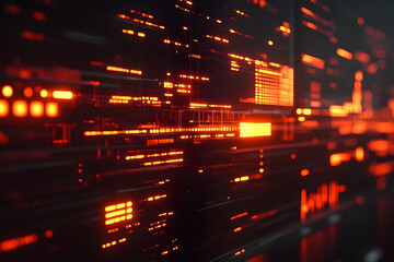 Obraz premium Digital flux: An abstract representation of data processing in motion