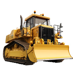 Fototapeta premium Heavy machinery, bulldozer with a large blade ready for operation