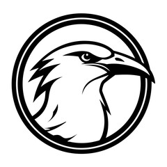 A sleek and minimalistic silhouette of a gull head, highlighting its distinctive beak and streamlined shape. Ideal for coastal designs, wildlife illustrations, nautical themes