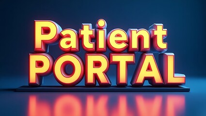 Prominent display of Patient Portal sign in a modern health facility setting