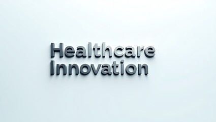 Healthcare innovation in 3D typography on a neutral background displaying modern design