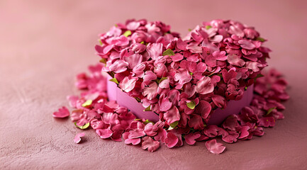 pink rose petals on a white background