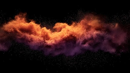Cosmic Nebula: A Celestial Dance of Orange and Purple Hues