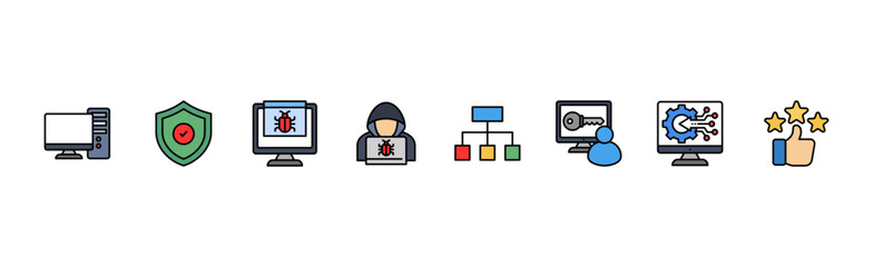 Data breach banner web icon illustration concept with icon of computer, security, attack, hacker, algorithm, access, digital and confidence	