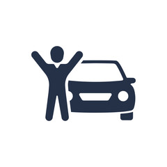 Personal car icon. Solid glyph series icon
